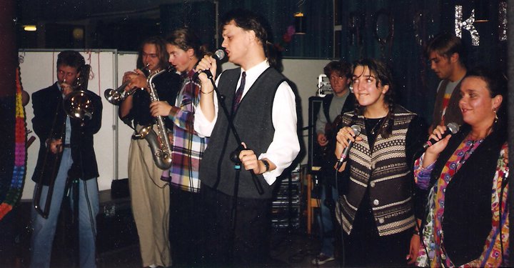 Finn Harald Red, concert with other music students at Agder College, 1994