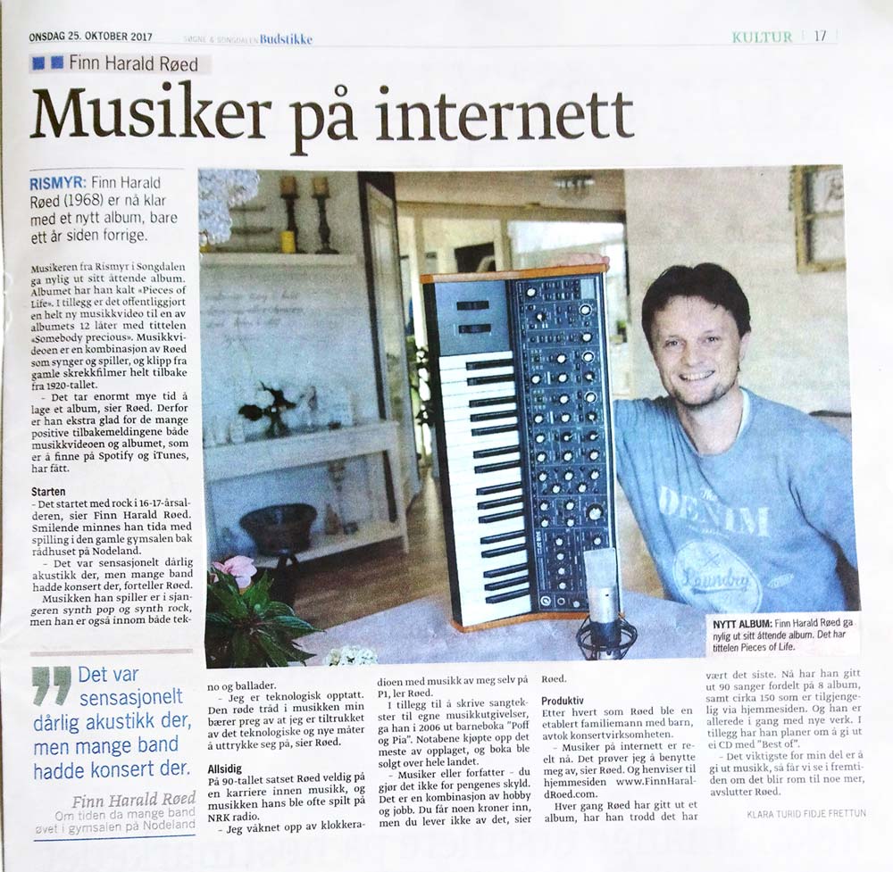Finn Harald Red newspaper article 2017 - avis media